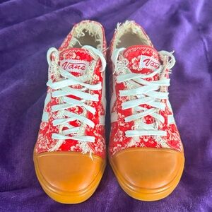 Vans Women's and White & Red Floral Sneakers